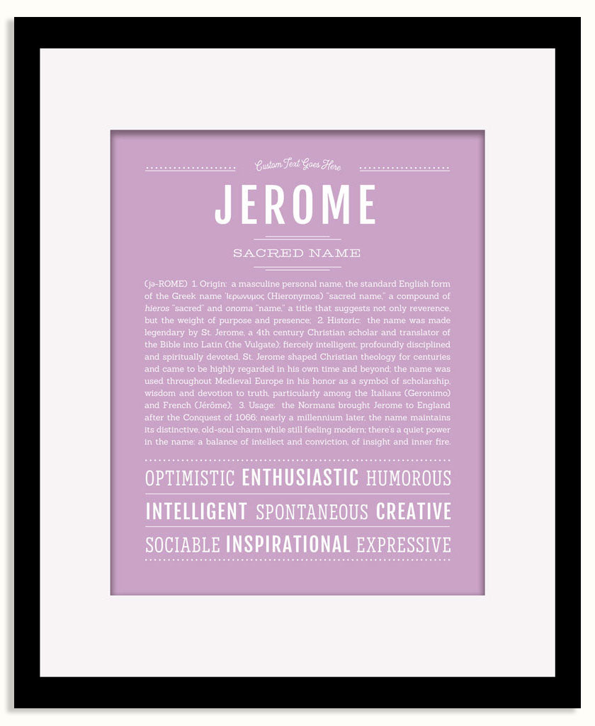 Frame Options | Lilac | Black Frame, Matted