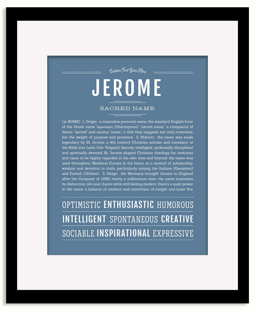 Frame Options | Steele Blue | Black Frame, Matted