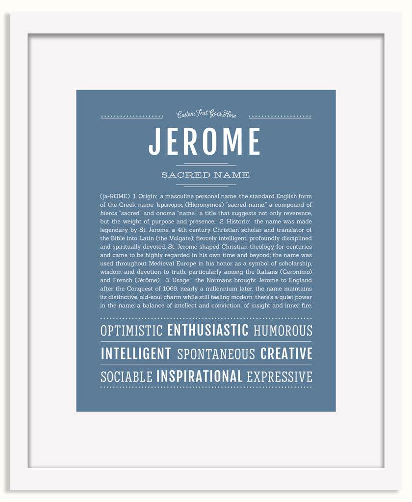 Frame Options | Steele Blue | White Frame, Matted