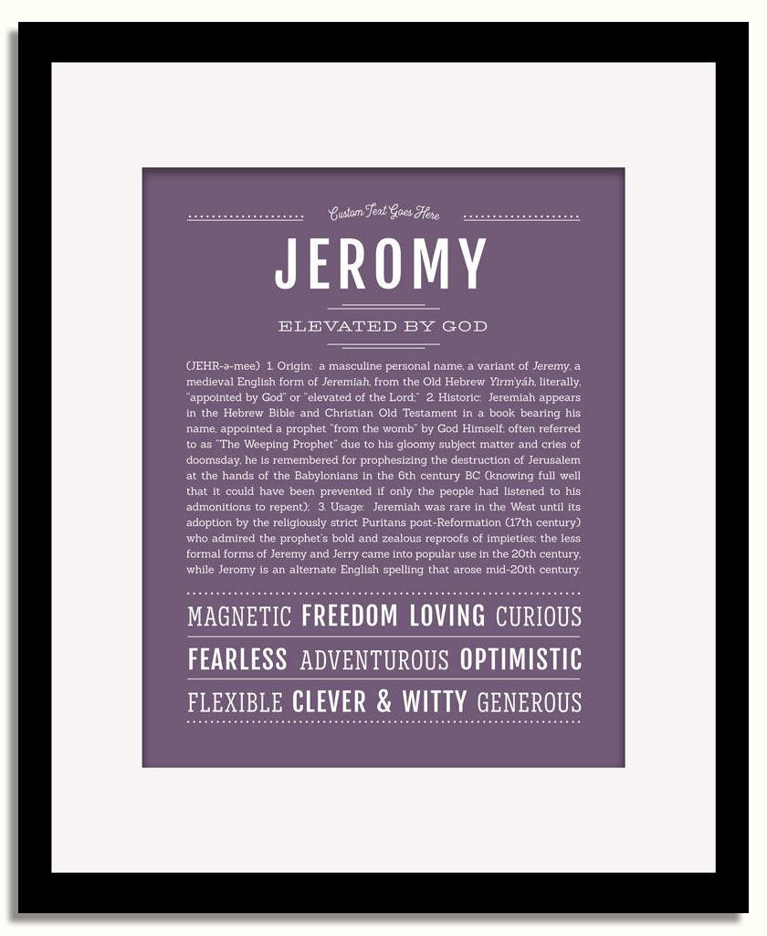 Frame Options | Deep Purple | Black Frame, Matted