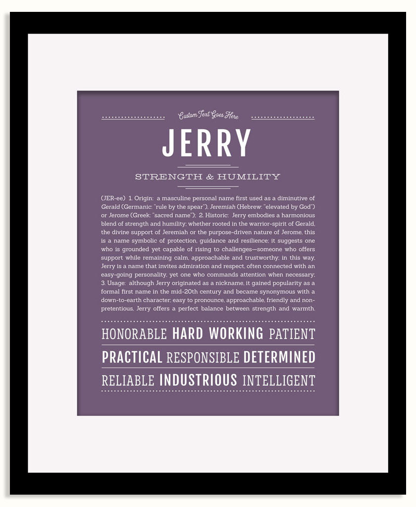 Frame Options | Deep Purple | Black Frame, Matted