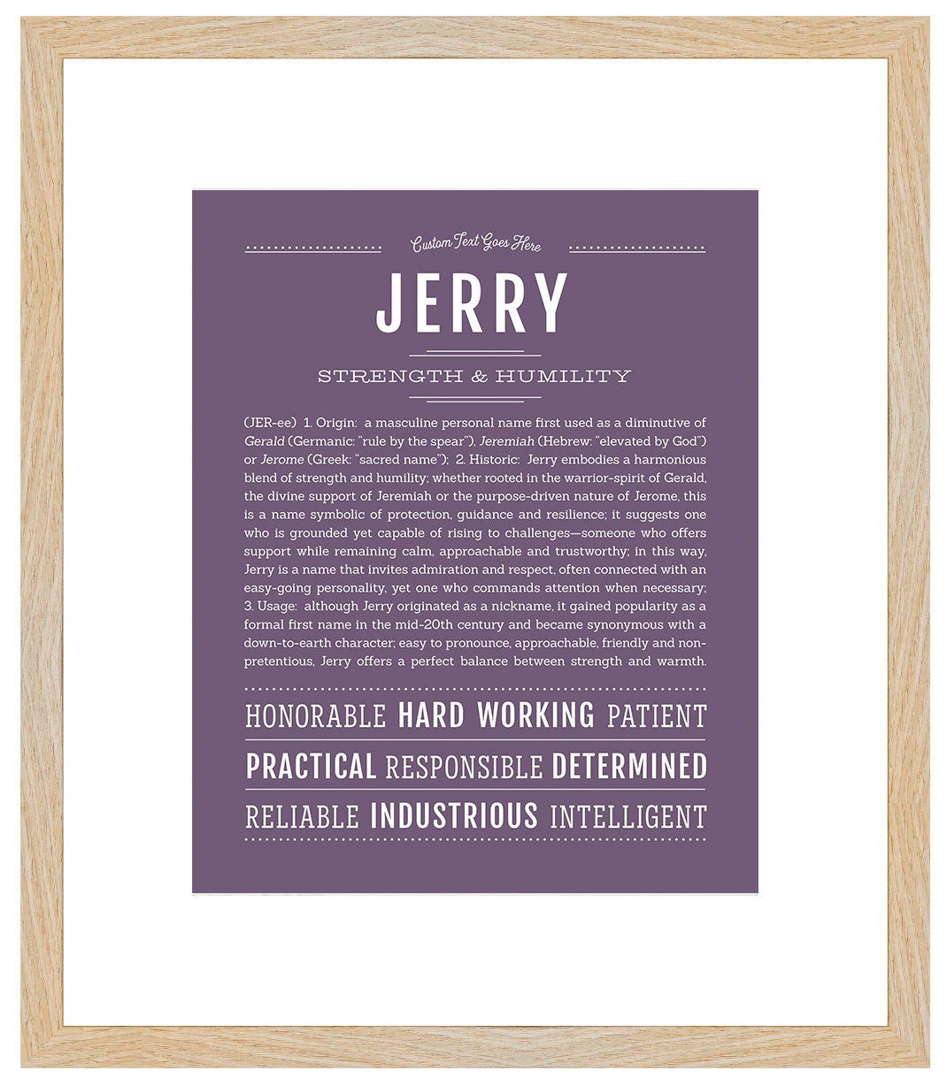 Frame Options | Deep Purple | Maple Frame, Matted