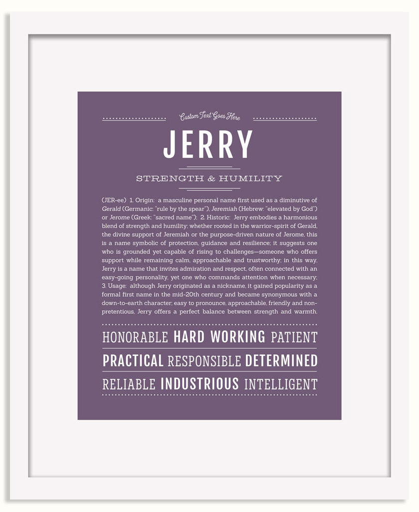 Frame Options | Deep Purple | White Frame, Matted