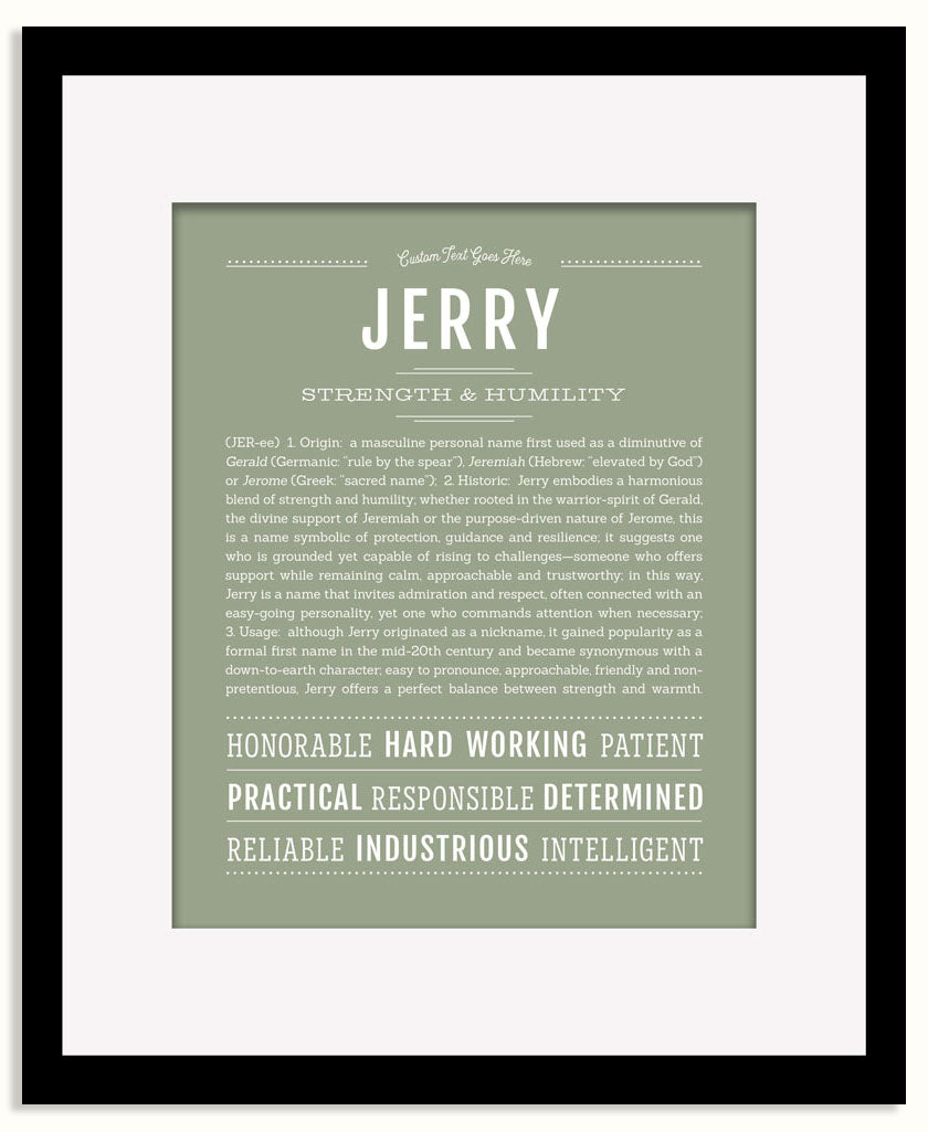 Frame Options | Sage | Black Frame, Matted