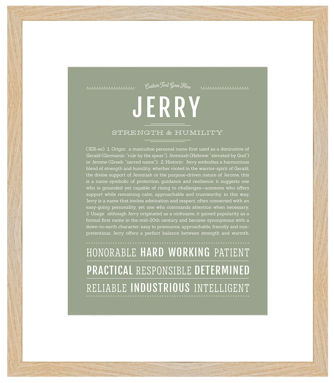 Frame Options | Sage | Maple Frame, Matted