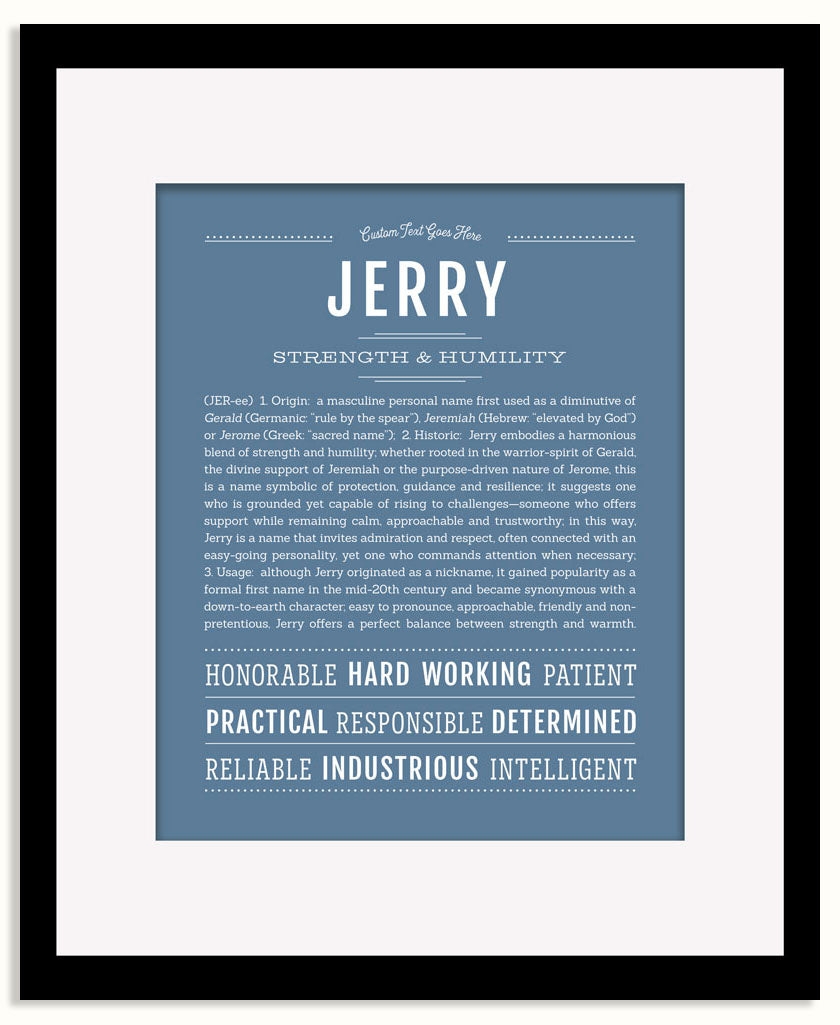 Frame Options | Steele Blue | Black Frame, Matted