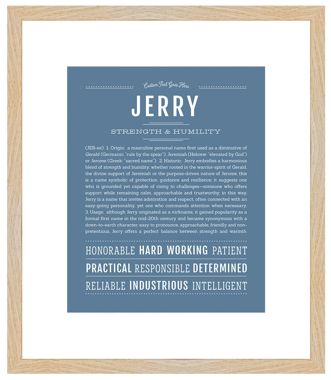 Frame Options | Steele Blue | Maple Frame, Matted