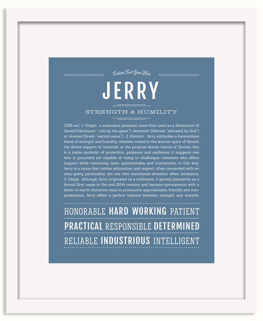 Frame Options | Steele Blue | White Frame, Matted