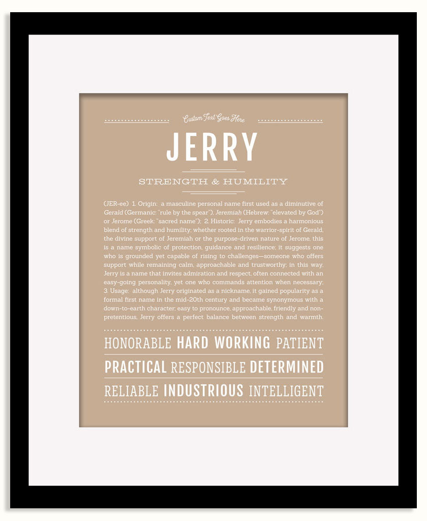 Frame Options | Tan | Black Frame, Matted