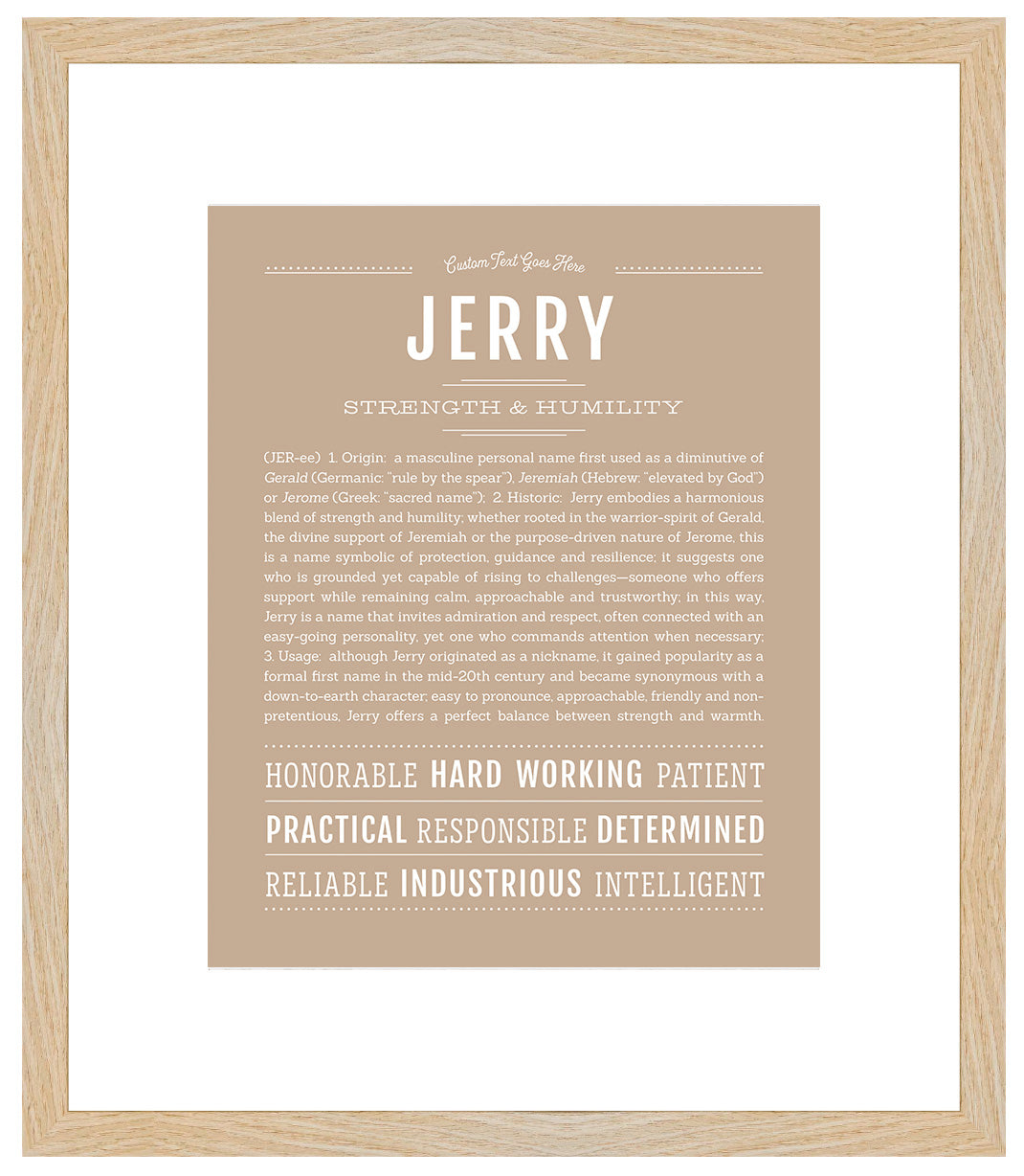 Frame Options | Tan | Maple Frame, Matted