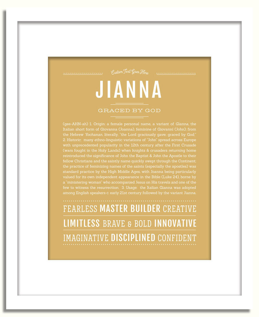 Frame Options | Matte Gold | White Frame, Matted