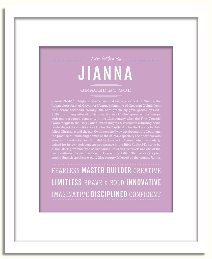 Frame Options | Lilac | White Frame, Matted