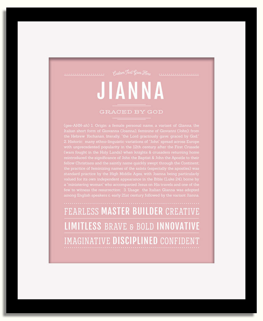 Frame Options | Dusty Rose | Black Frame, Matted