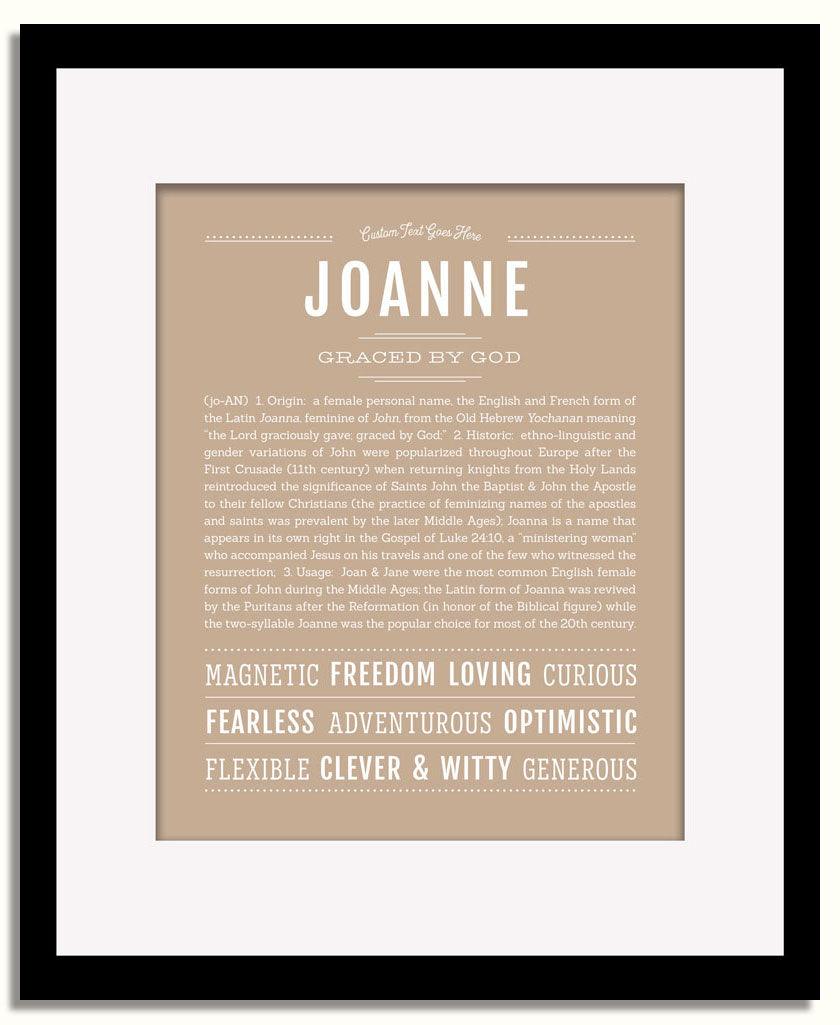 Frame Options | Tan | Black Frame, Matted