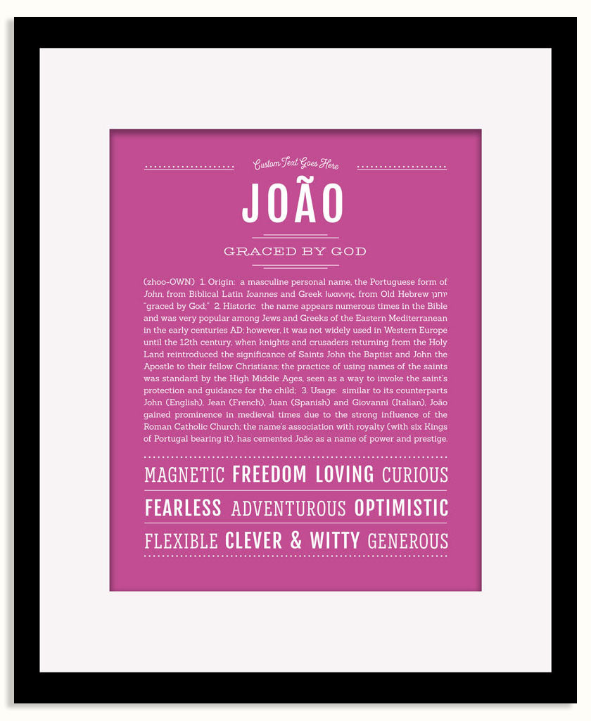 Frame Options | Dark Pink | Black Frame, Matted
