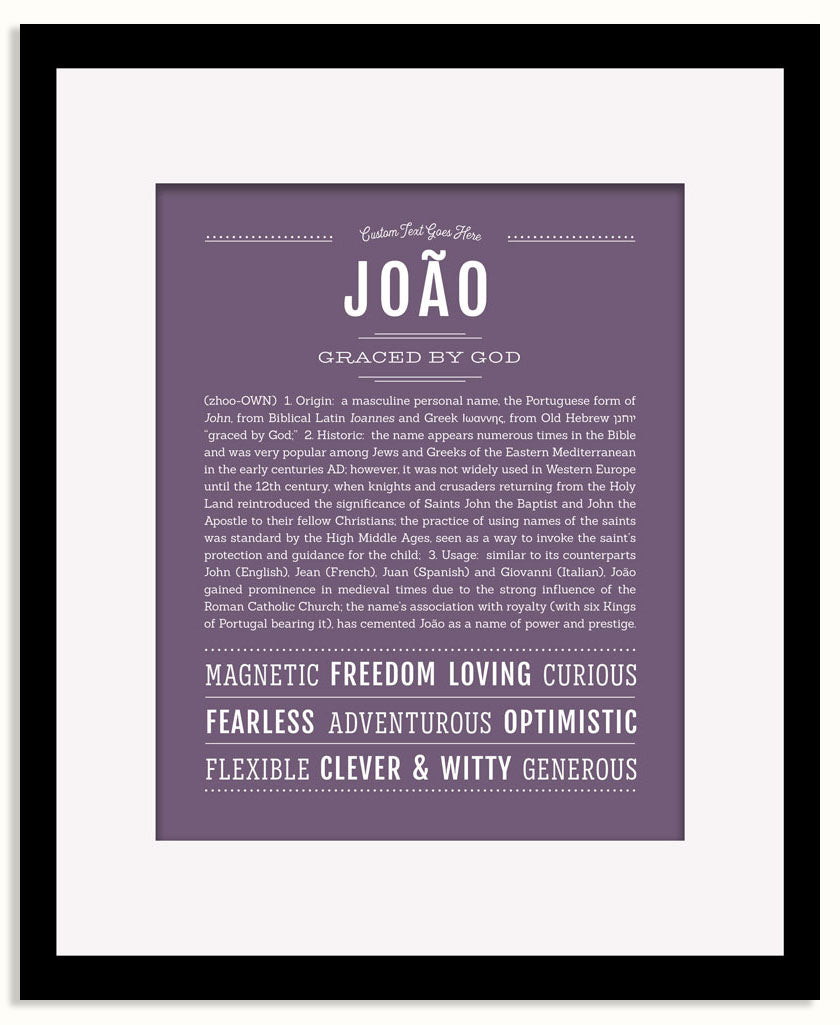 Frame Options | Deep Purple | Black Frame, Matted