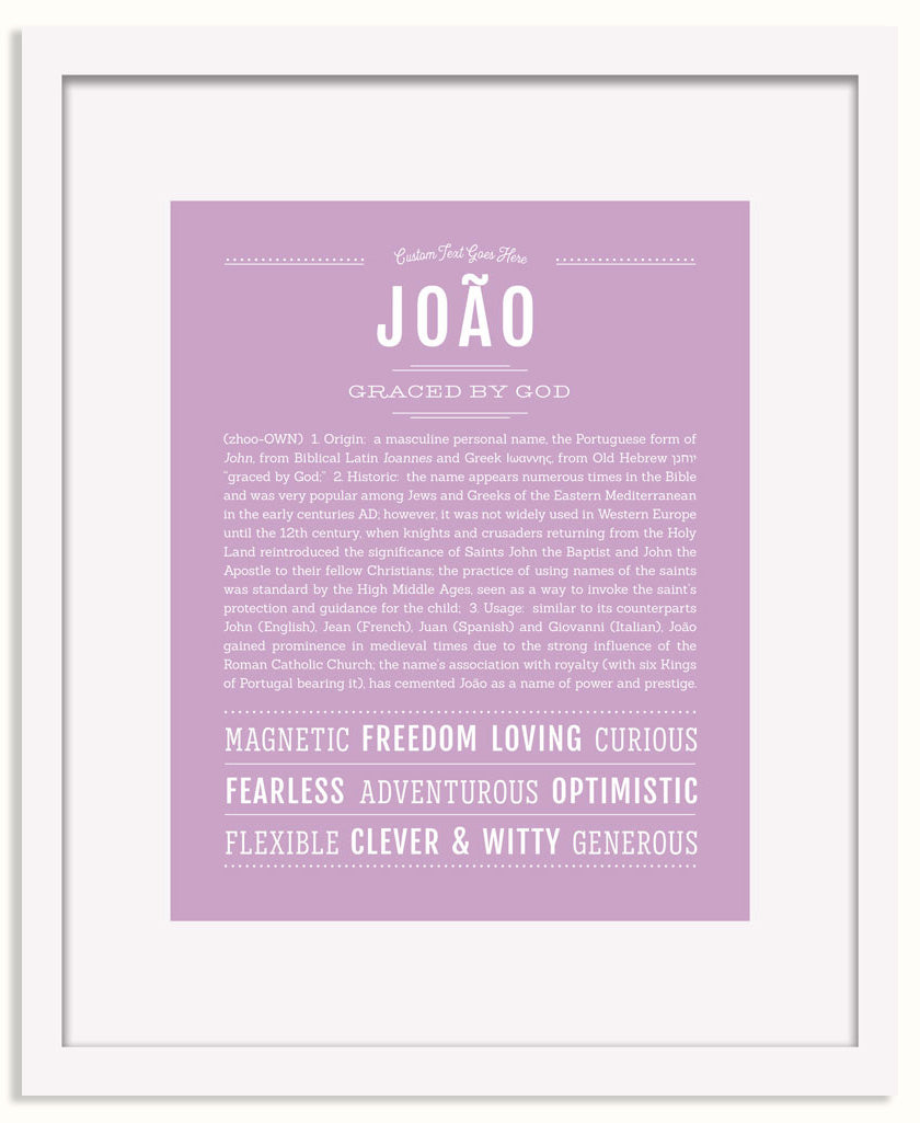 Frame Options | Lilac | White Frame, Matted
