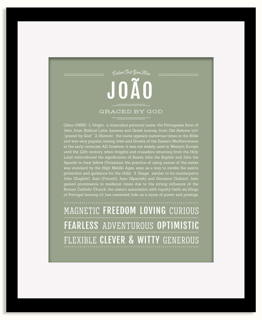 Frame Options | Sage | Black Frame, Matted