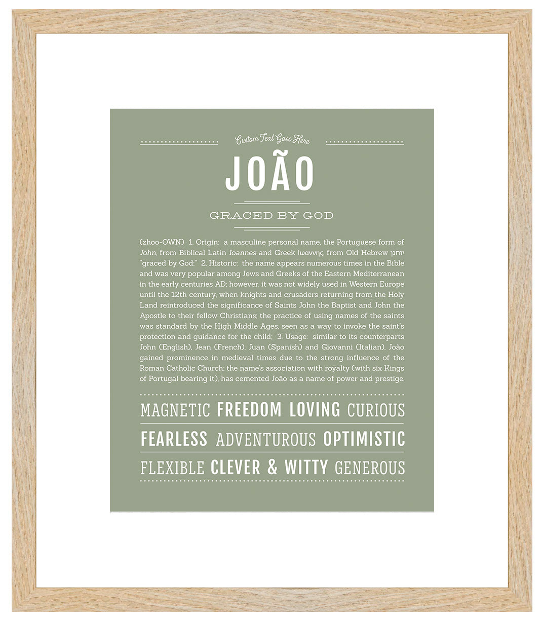 Frame Options | Sage | Maple Frame, Matted