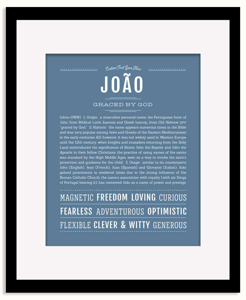 Frame Options | Steele Blue | Black Frame, Matted