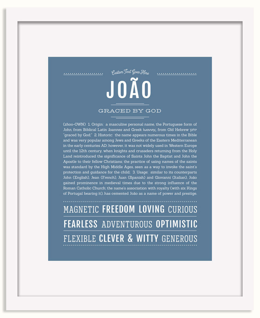 Frame Options | Steele Blue | White Frame, Matted