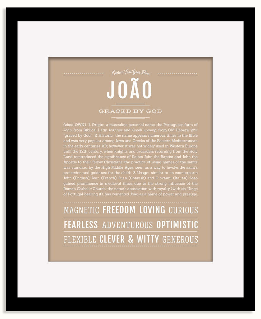 Frame Options | Tan | Black Frame, Matted