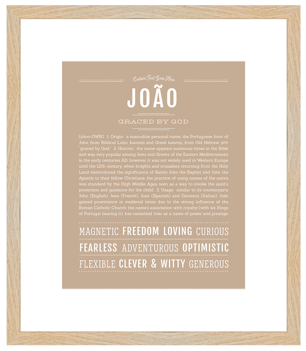 Frame Options | Tan | Maple Frame, Matted