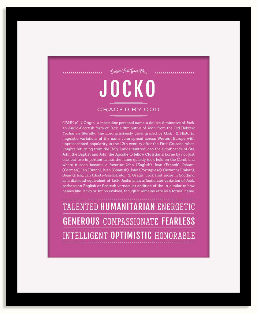 Frame Options | Dark Pink | Black Frame, Matted