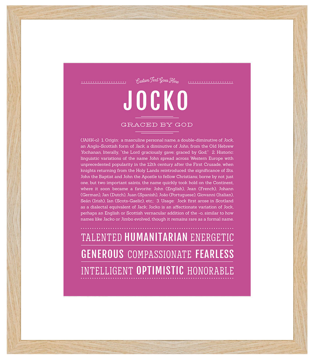 Frame Options | Dark Pink | Maple Frame, Matted