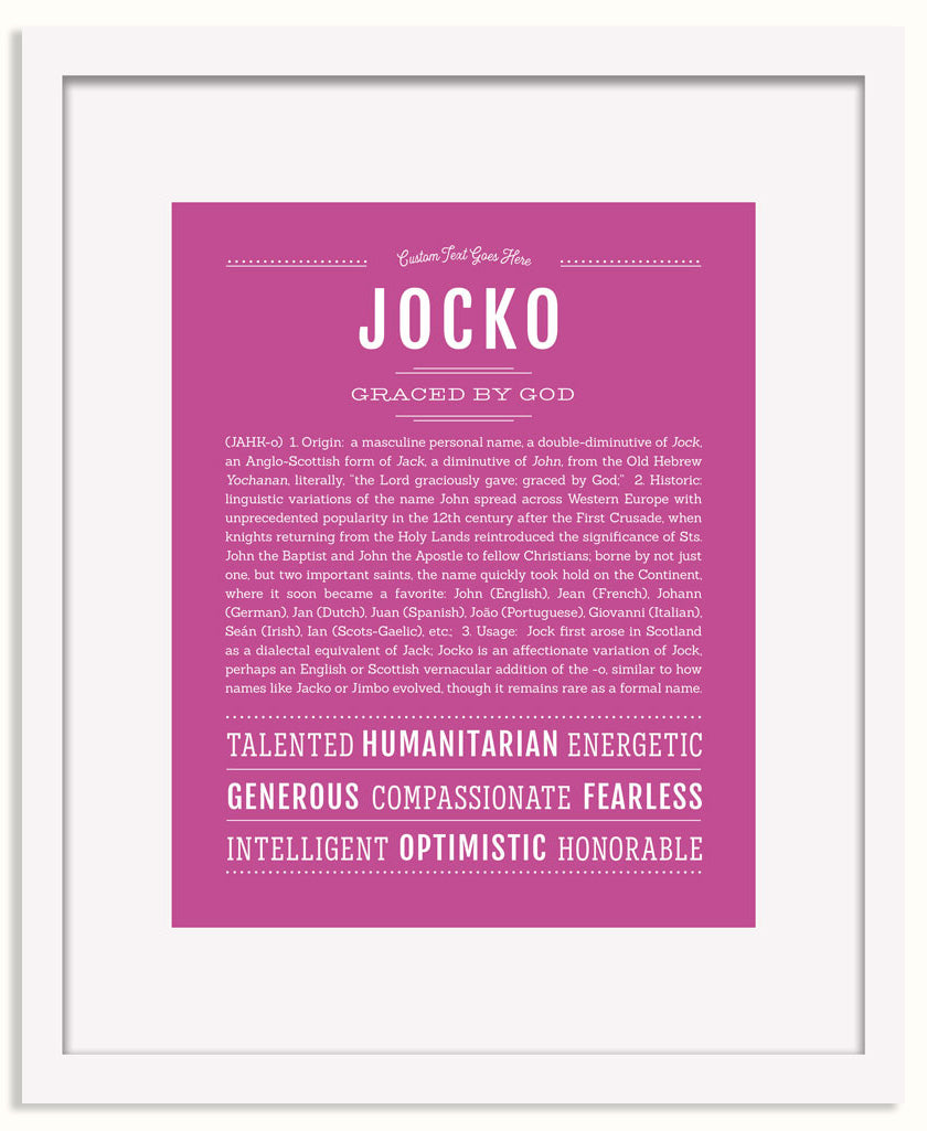 Frame Options | Dark Pink | White Frame, Matted