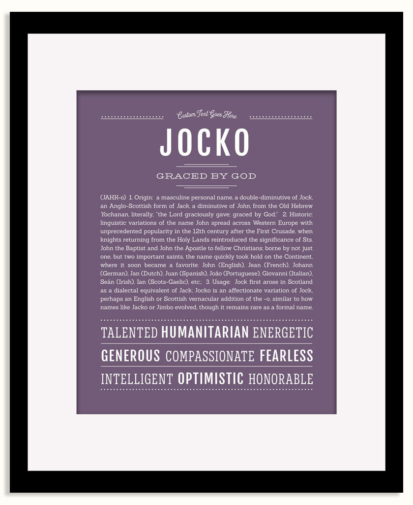 Frame Options | Deep Purple | Black Frame, Matted