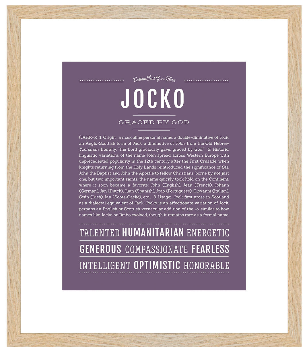 Frame Options | Deep Purple | Maple Frame, Matted