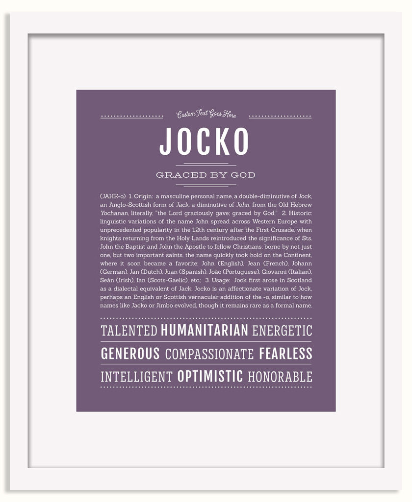 Frame Options | Deep Purple | White Frame, Matted