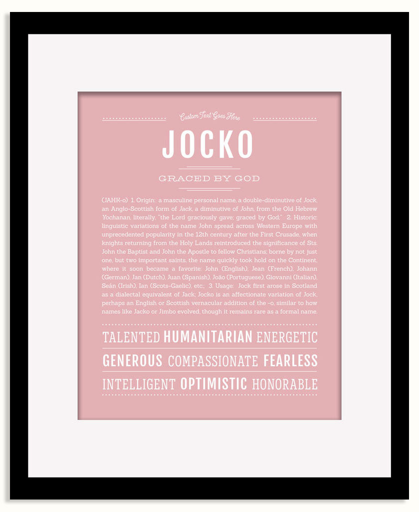 Frame Options | Dusty Rose | Black Frame, Matted