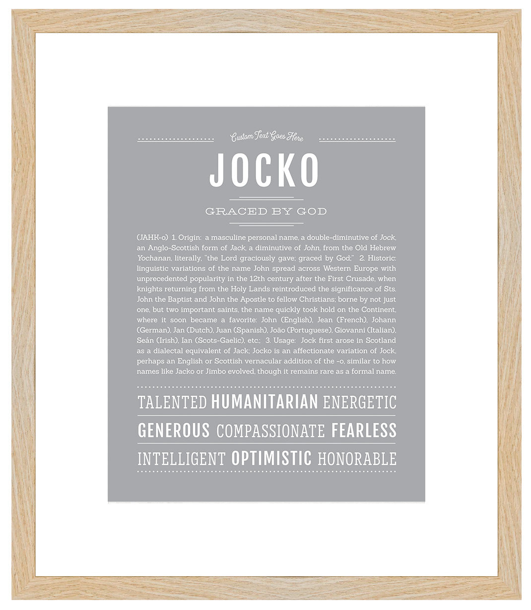 Frame Options | Light Gray | Maple Frame, Matted