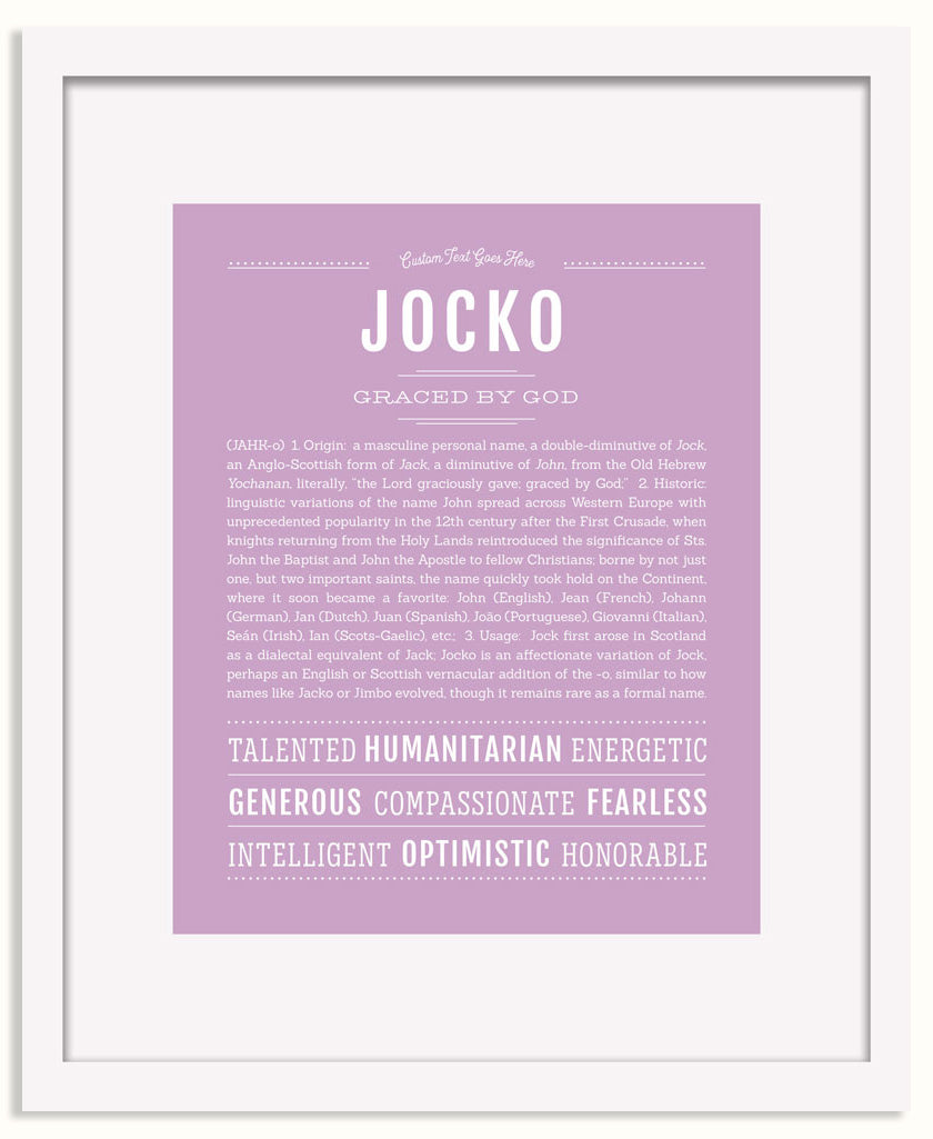 Frame Options | Lilac | White Frame, Matted