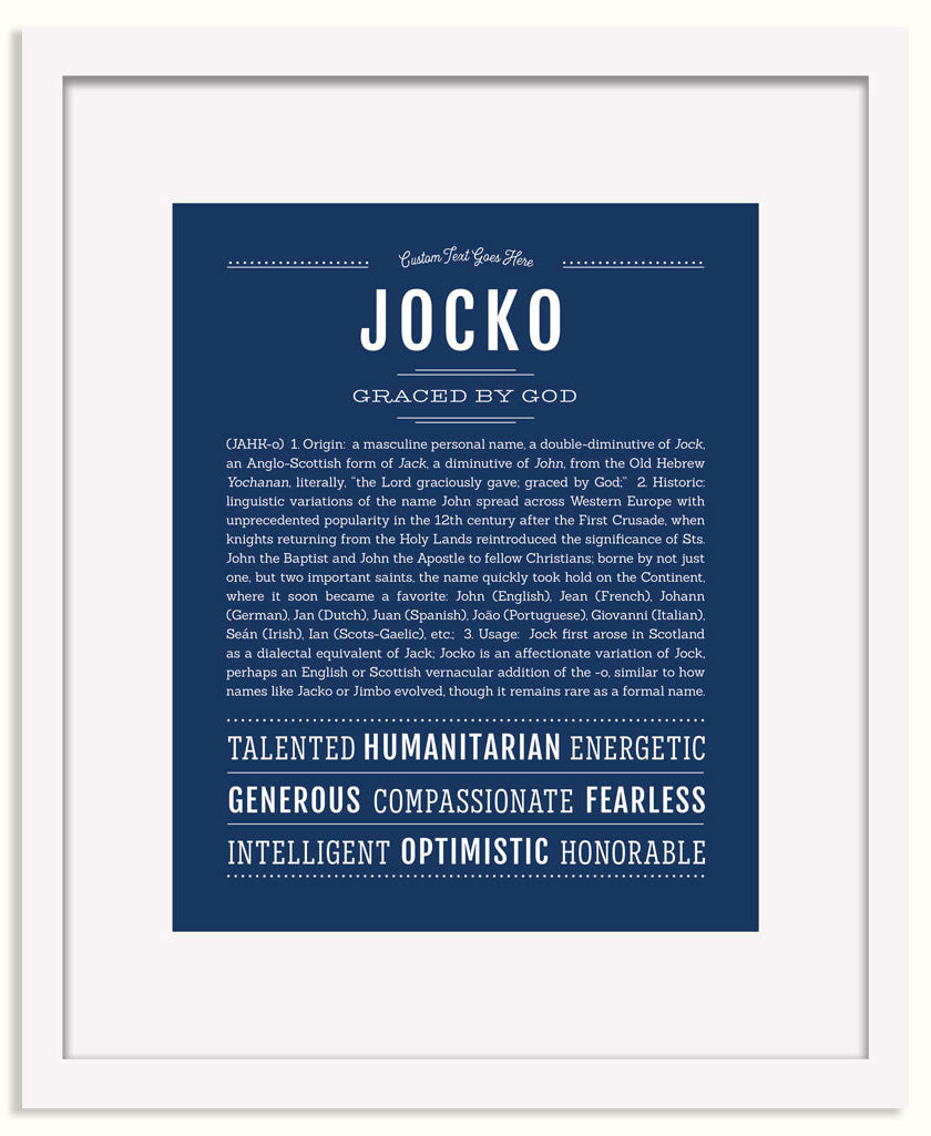 Frame Options | Midnight Blue | White Frame, Matted
