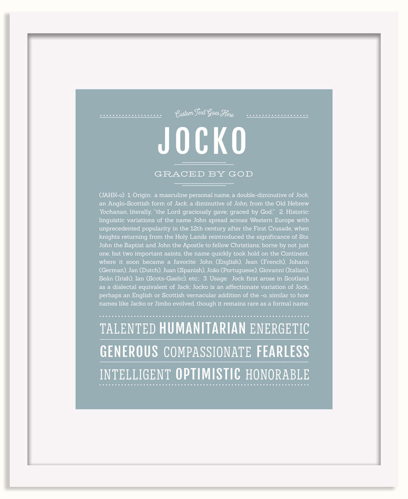 Frame Options | Powder Blue | White Frame, Matted