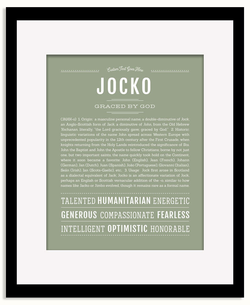 Frame Options | Sage | Black Frame, Matted