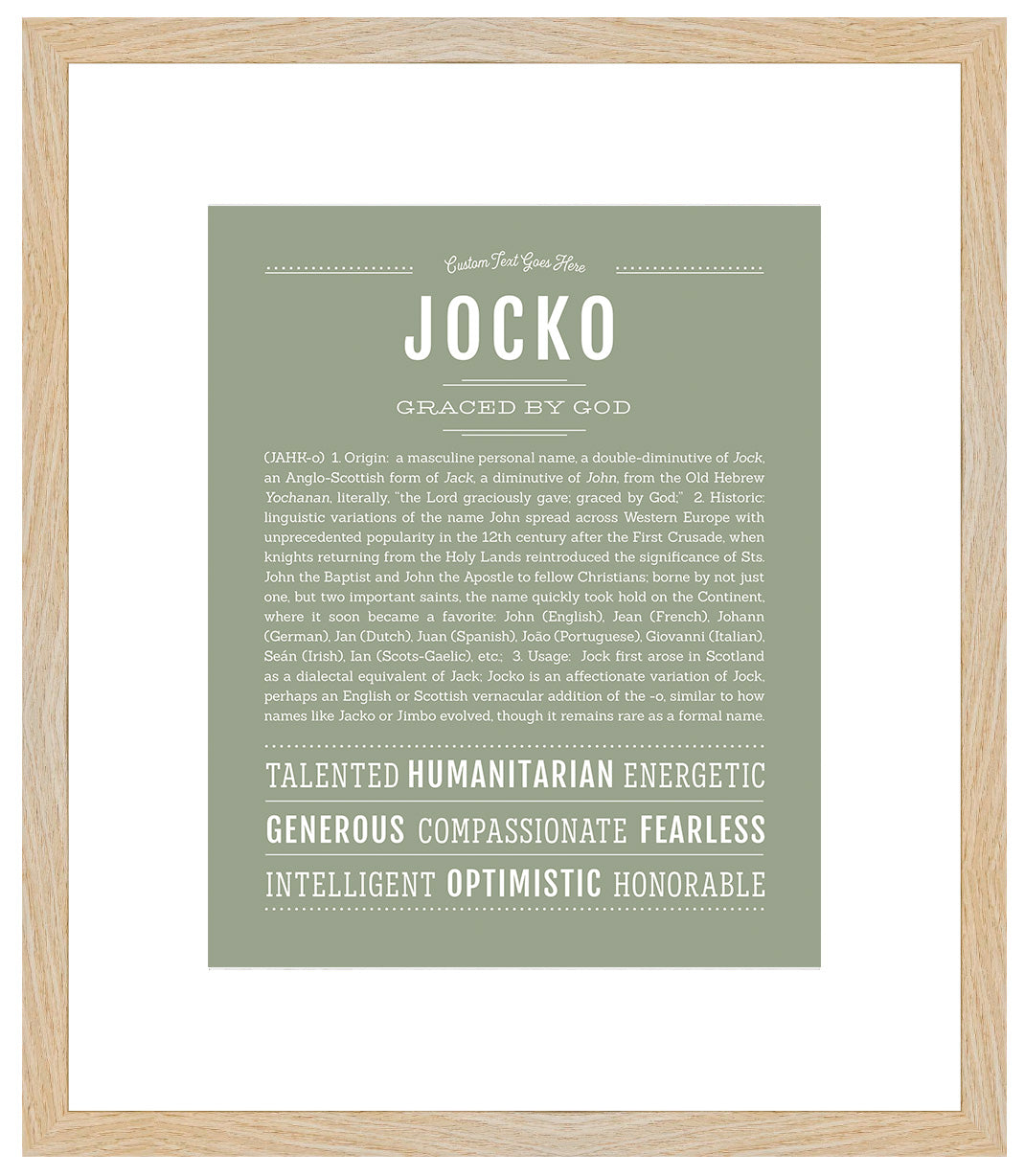 Frame Options | Sage | Maple Frame, Matted