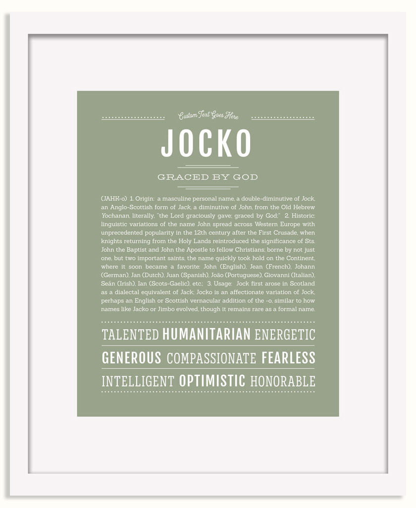 Frame Options | Sage | White Frame, Matted