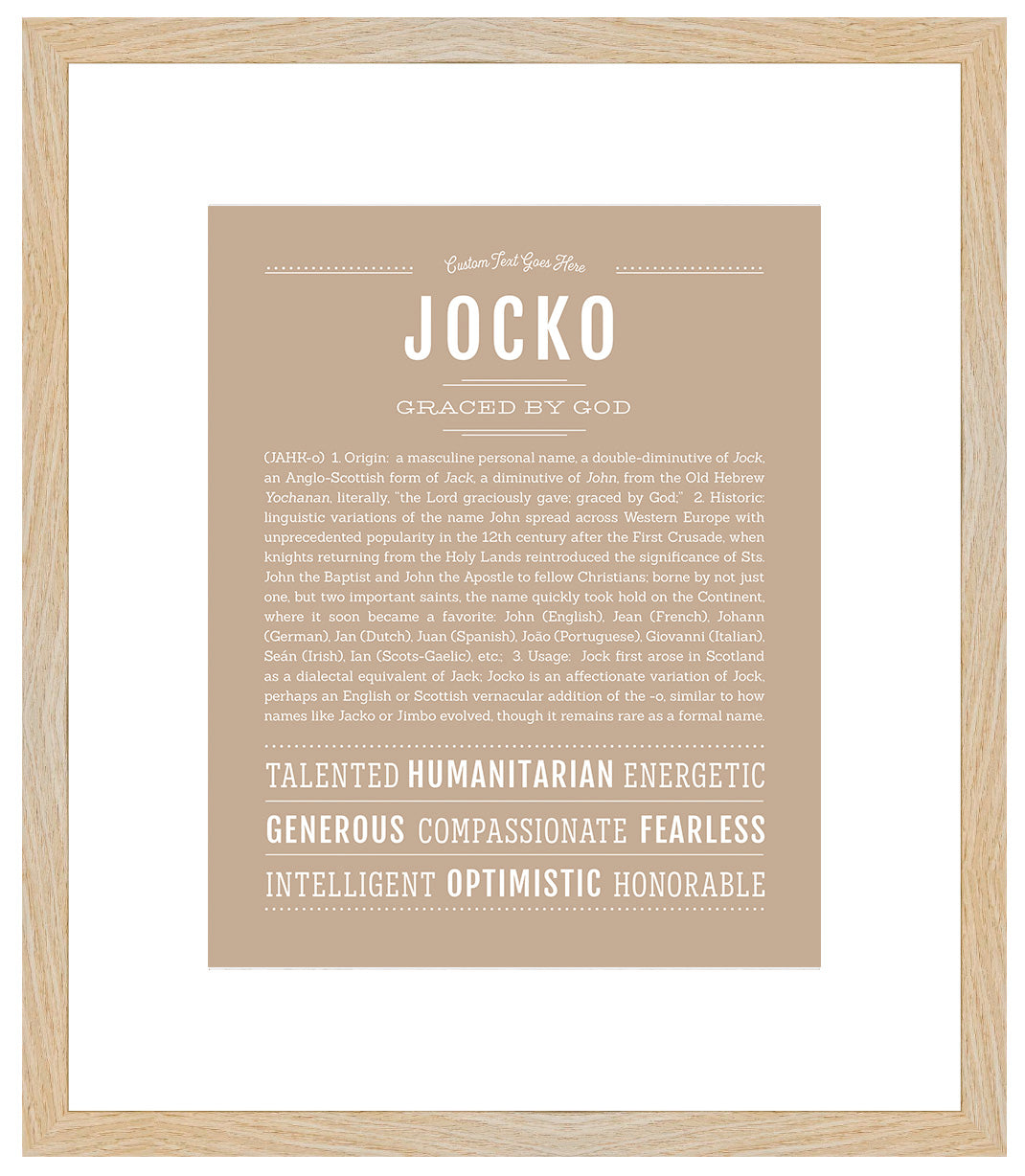 Frame Options | Tan | Maple Frame, Matted