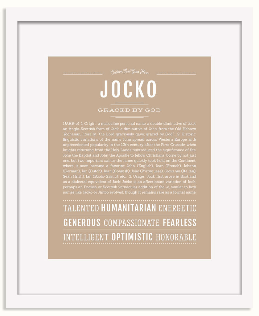 Frame Options | Tan | White Frame, Matted