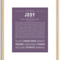 Jody (female) | Name Art Print