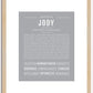 Jody (female) | Name Art Print