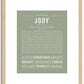 Jody (female) | Name Art Print