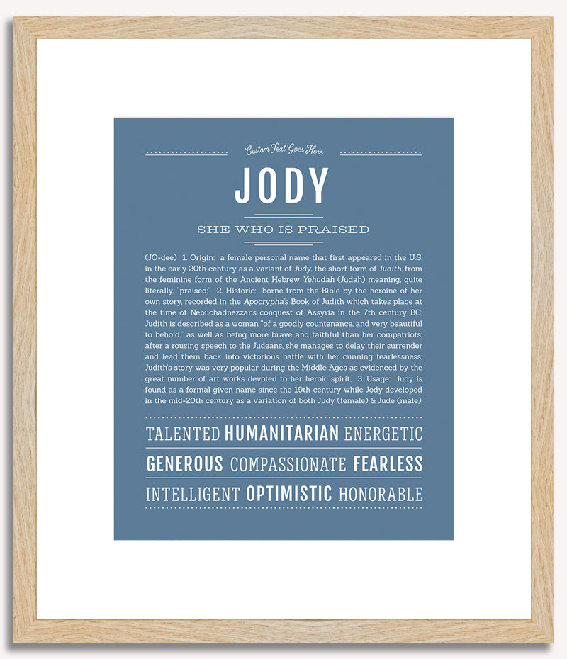 Jody (female) | Name Art Print