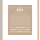 Jody (female) | Name Art Print