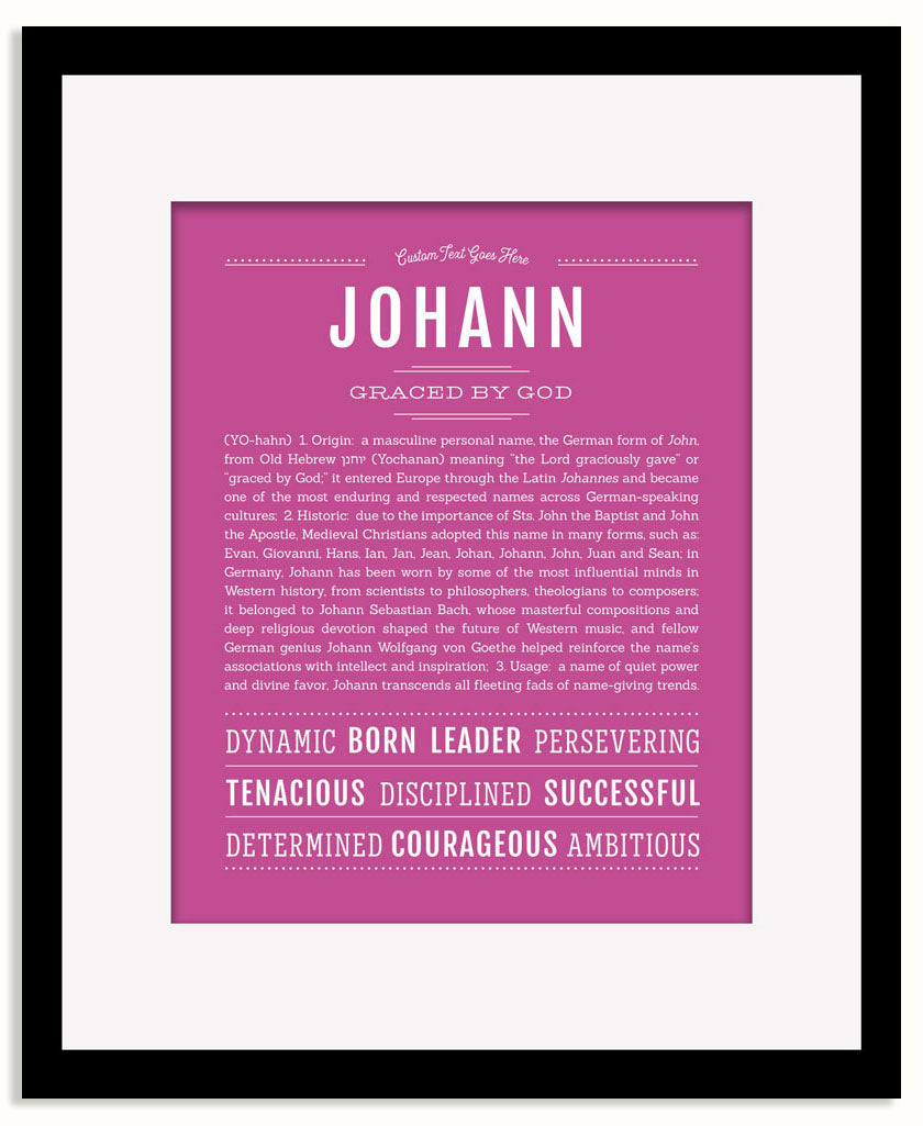 Frame Options | Dark Pink | Black Frame, Matted