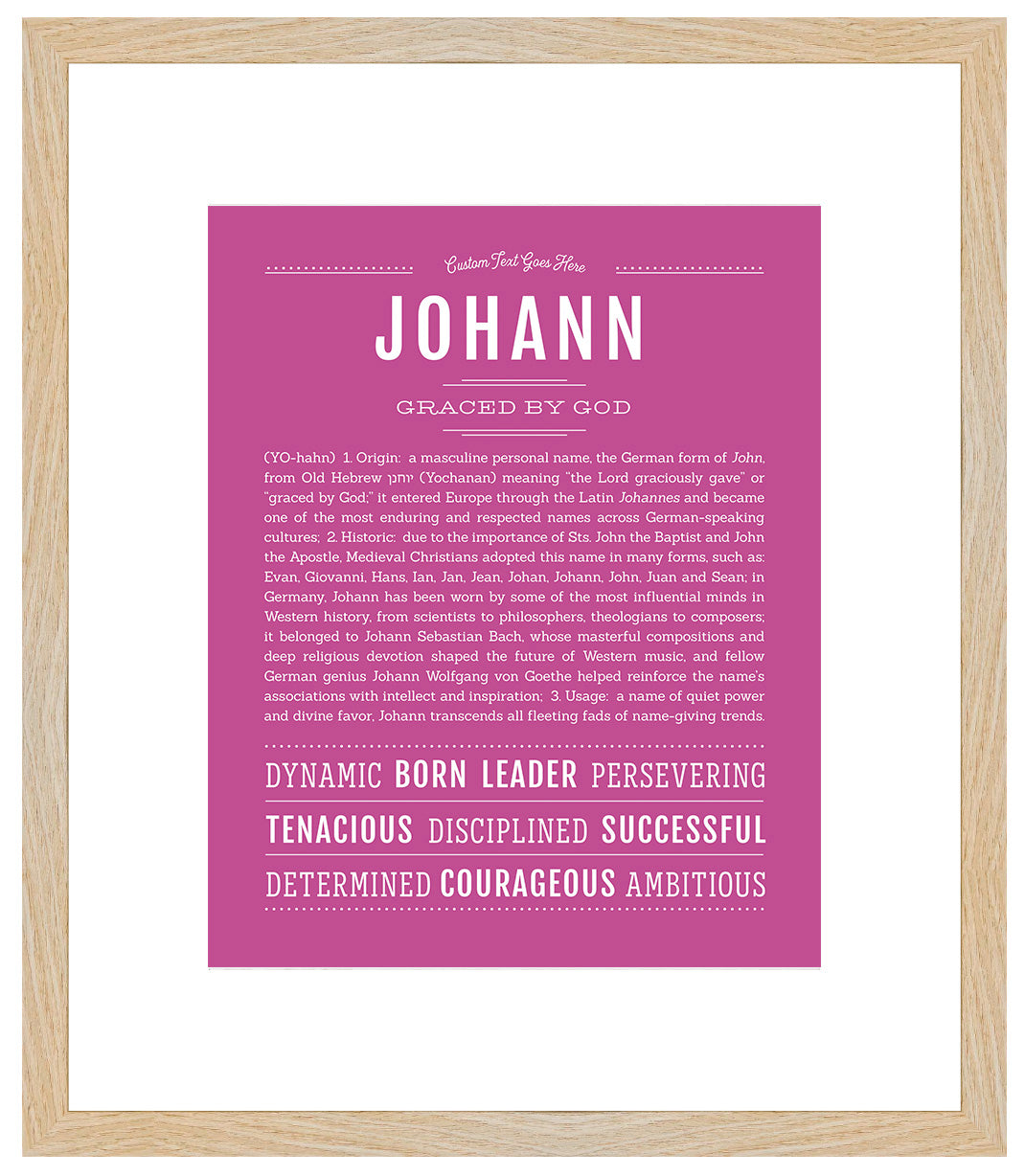 Frame Options | Dark Pink | Maple Frame, Matted
